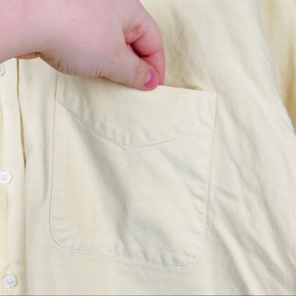 Alan Flusser Yellow Cotton Button Down Pocket Long Sleeve Casual Dress Shirt - Picture 4 of 11